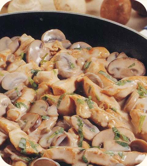 Émincé de dinde aux champignons