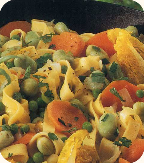 Tagliatelles aux petits légumes